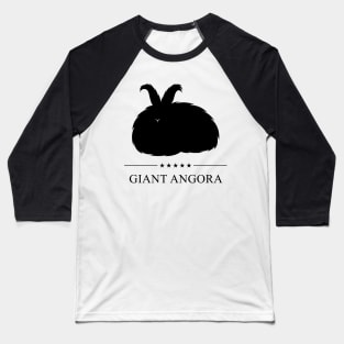Giant Angora Rabbit Black Silhouette Baseball T-Shirt